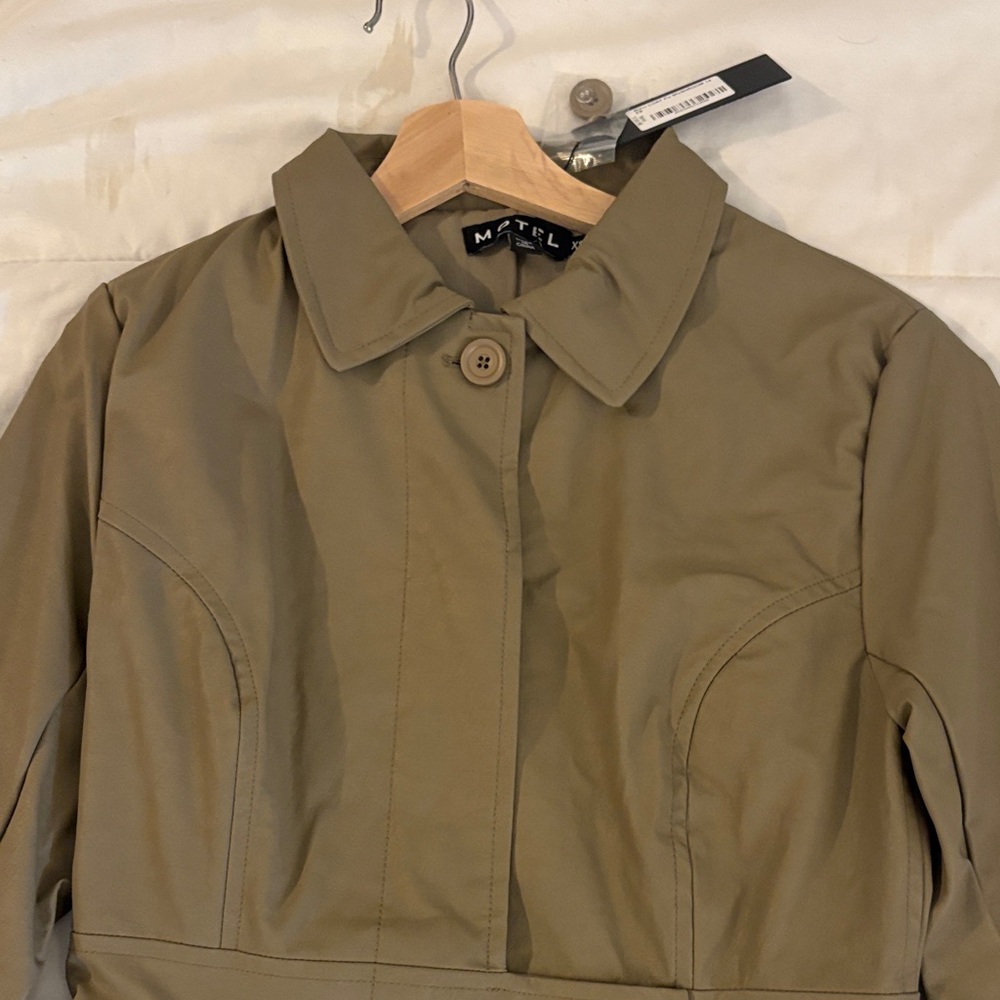 Motel rocks Riku Coat In PU Mushroom - Picture 7 of 7